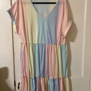 Pastel Striped Soft Stretchy Dress
